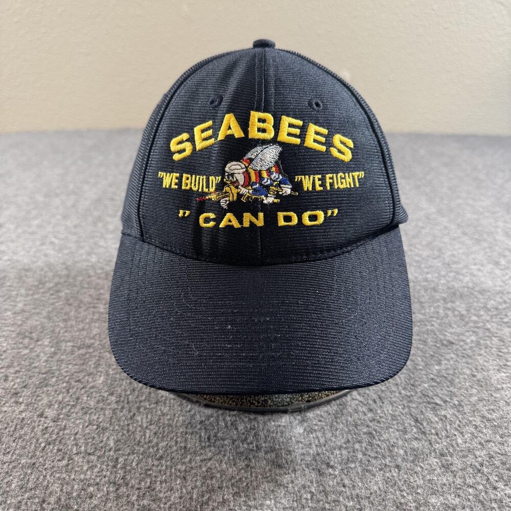 Eagle Crest Hat Cap Snap Back Seabees Can Do We Build We Fight Mens One Size